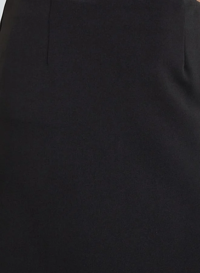 ستايلي تنورة طويلة قصة مستقيمة بفتحة